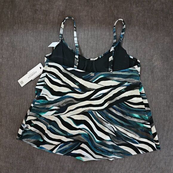 NWT Amoressa Women's Swimwear Swing Underwire Bra Mesh Inset Tankini Top Size 10 - Picture 5 of 14